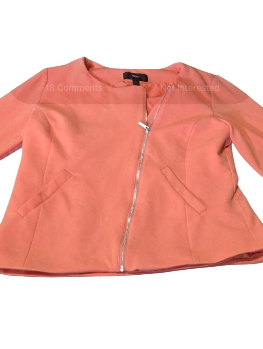 Mossimo Coral Asymmetrical Zip Jacket Women’s Medium Lightweight Moto Blazer